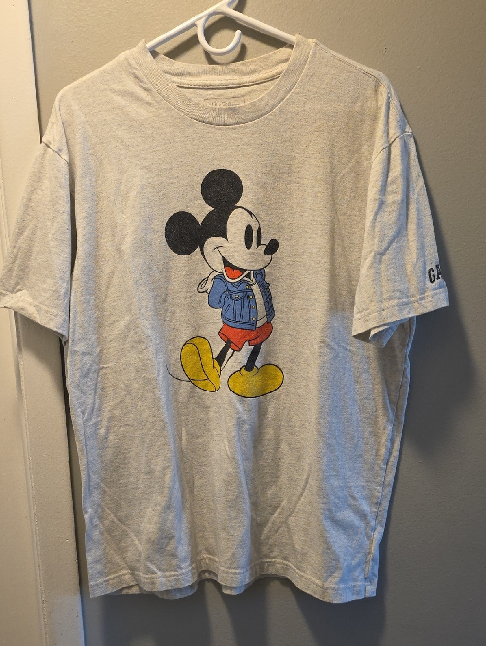 GAP Mickey Mouse Graphic Tee in Cream with Red, Yellow, Blue and Black